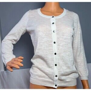 The Limited Cardigan Sweater Small White Sheer Back NWT Button Front Knit.